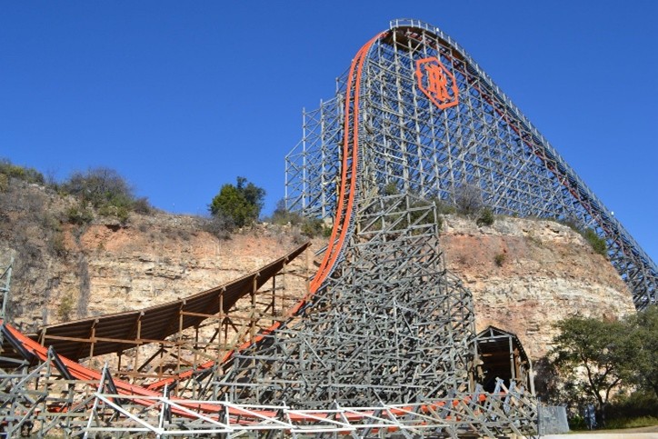 Roller coaster at Fiesta Texas